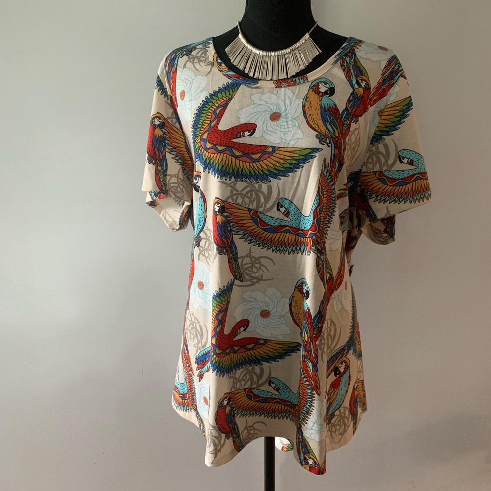 Parrots 🦜 on parade.  Parrot heads 👀!